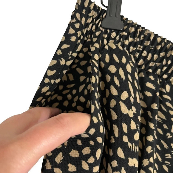 Catherines Lightweight Pants 1X Tan and Black Spotted Elastic Waist Pockets Thin - Picture 5 of 6